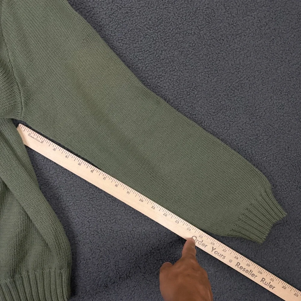 Polo Ralph Lauren Sweater Mens XL Green Knit Cotton Pony Pullover Crew Classic